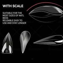 120pcs Crystal Nail Extension Tips, Multiple Shapes Transparent Acrylic Fake Nails, Multi-Size Nail Extension Tips Set, Suitable For Nail Salon And Home DIY Nail Art - Multicolor - View 2