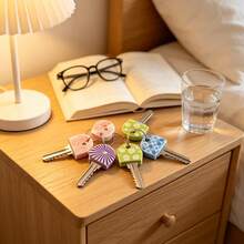 1/6/12pcs Floral Pattern Non-Slip Silicone Key Caps - Durable Non-Slip Key Identifiers, Suitable For Home, Office And Door Keys - Daily Essentials, Perfect For Family And Roommates, Keep Organized, Great Gift Choice - Multicolor - View 1