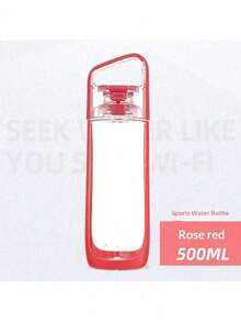 Kor Dual Use Water Bottle With Straw Portable Square Clear Water Cup Dual Drinking Modes Leakproof Travel Sports Drinking Bottle For Girls - 紅色 - 查看 2