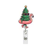 1pc Santa Claus, Reindeer, Gingerbread Man Gold Onion Sequin Snowman Christmas Tree Sock Glove, With Retractable Clip Rotating Easy Clip ID, Perfect Christmas Gift For Friends And Family - Multicolor - View 10