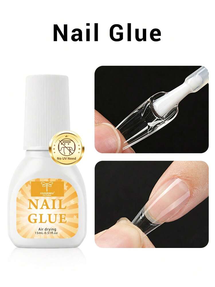 COLOURSMILE Super Strong Nail Glue, 1/2pcs/Set 5ml/7ml/8ml/10ml/15ml Bottle, Quick Drying Nail Adhesive, Waterproof And Long Lasting, Suitable For Artificial Nails - 1PC - View 1