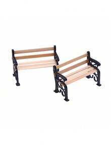 Miniature Park Bench Model, Mini Garden Accessories, Mini Garden Scene Decor Elements, Exquisite Craftsmanship, Mini Home Decor, Gift Collection For Enthusiasts And Hobbyists, Christmas, Halloween - Multiple Styles - View 9