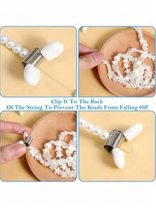 Bead Stopper Spring Clamp, Jewelry Making Bead Stopper, Spring Bead Clamp With White Handle, Creative Wire End Bead Clamp, Jewelry Making Tool To Prevent Beads From Falling, Suitable For Handmade Bracelets And Necklaces - Multiple Styles - View 7