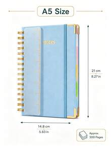A5 Spiral Notebook (Includes Ruler) - Hard Cover, 100gsm Thick Paper, Vintage Style, Lined Pages, Pink Faux Leather Cover; Suitable For Work, Academic Planning (Elementary, Middle And University Levels), Daily Notes And Journaling. - Multicolor - View 13