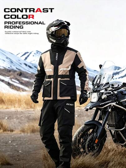 1 Set Women's Raincoat Jacket Unisex New Motorcycle Raincoat Split Full Body Rainproof Riding Suit For Delivery Riders, Suitable For Holiday Gifts, High-End Premium Fashion Halloween Christmas Heavy Duty Raincoat Set