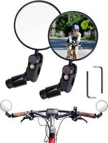 2pcs Bar End Bicycle Mirrors For Handlebars Adjustable Cycling Lightweight Rear View Mirrors For Mountain Road Bikes - Black - View 4