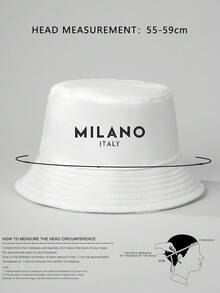 1 buah Topi Ember Unisex Motif Huruf MILANO, Cocok Untuk Perjalanan Luar Ruangan, Liburan Pantai, Perlindungan Matahari, Liburan dan Paduan Mode Kasual, Hadiah Liburan Terbaik - MultiWarna - View 8