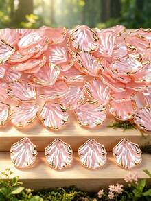 50/100/200pcs 20mm White Shell-Shaped Acrylic Beads, Cream Petal Bead Caps, Suitable For DIY Crafts, Jewelry Making And Phone Case Decoration - Multicolor - View 31