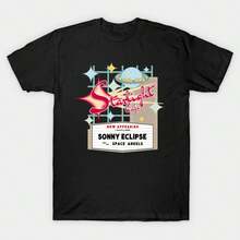 Unisex Sommer T-Shirt - Damen Oberteile - Starlight Cafe Schild T-Shirt - Y2k - Musik - Party, Date, Treffen, Sport, Lässig T-Shirt - Bevorzugtes Geschenk FHJJ - Schwarz - Übersicht 7
