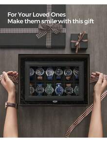 1pc Premium Watch Box, 3/6/12 Slots Watch Box, Watch Storage Box Jewelry Storage Box, Watch Display Box, Men's Women's Watch Box - Multicolor - View 12