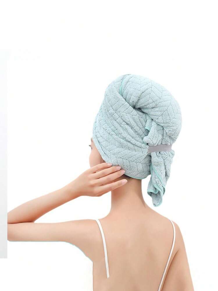 1 Piece / 2 Pieces Of Dry Hair Cap - Super Absorbent, Quick-Drying, One-Piece, For Adult Women With Long Hair, Large Size Towel - Multicolor - View 4