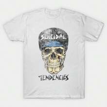 -Unisex Summer T-Shirt - Women's T-Shirt - Suicidal Tendencies Band T-Shirt - Y2K - Music Festival - Outdoor - Hiking - Gathering - Beach - Campi EK2E - White - View 1