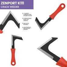 K111 Crack Weeder, Driveway, Side-Walk Weeding Tool, Carbon Steel, L-Shape Blade - Orange - View 1