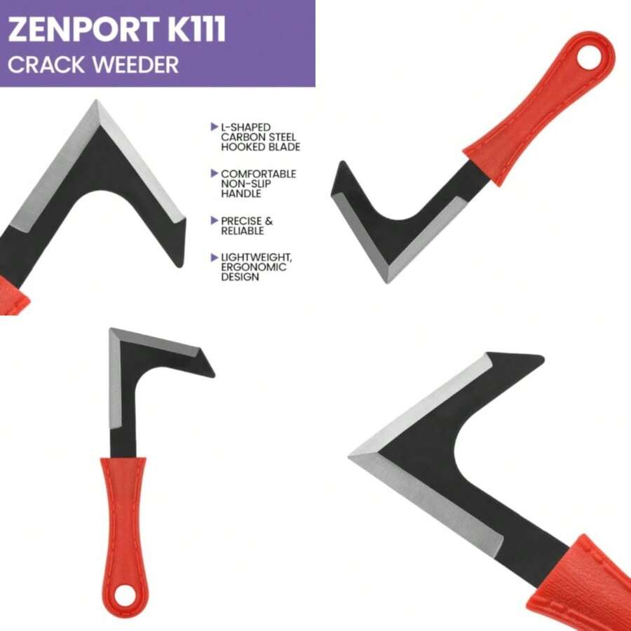 K111 Crack Weeder, Driveway, Side-Walk Weeding Tool, Carbon Steel, L-Shape Blade - Orange - View 1
