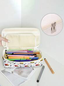 1pc Customized Embroidered Name Pencil Case, Can Be Customized According To Your Unique Design, Perfect For Children To Store Pencils, Print Your Own Name Or Print Your Sister's And Classmates' Names As Gifts For Them - Multicolor - View 7