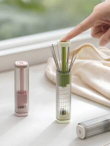 1pc Portable Mini Sewing Kit, Magnetic Needle Box With Lift-Up Design For Easier Use, Travel Essential, Home Essential (Needles Not Included) - Adjustable - View 1