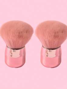 2/1 buah Kuas Debu Kuku Bentuk Kepala Jamur Besar, Kuas Makeup, Bulu Lembut, Warna Pink - Berwarna merah muda - View 9