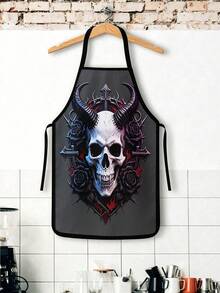 2pcs Halloween Apron - Autumn Harvest Skeleton Pattern Kitchen Apron - Lightweight Cooking Apron, Suitable For Halloween Dinner, Autumn Party And Daily Use - Easy To Clean Home Decor - Multicolor - View 4
