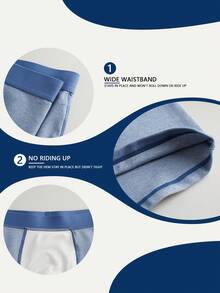 Norcotton 1pc Bagged Boys' Denim Pattern Solid Color Elastic Waist Boxer Briefs - Blue - View 5