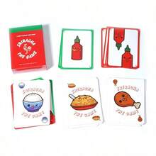 1pc Card Game Board Game Couple Party Game Sriracha The Game - A Spicy Slapping Card Game For The Whole Family - Red - View 1