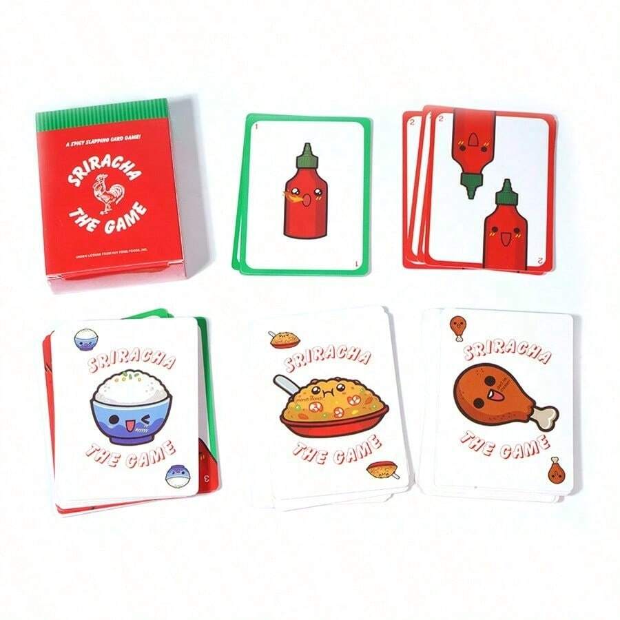 1pc Card Game Board Game Couple Party Game Sriracha The Game - A Spicy Slapping Card Game For The Whole Family - Red - View 1