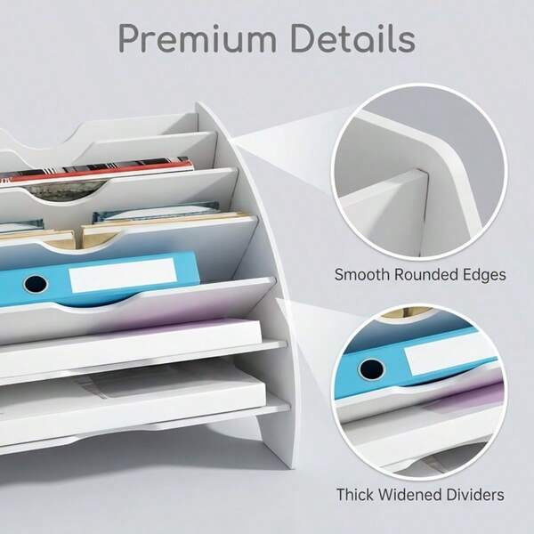 1pc Fan-Shaped File Organizer, Multi-Layer Desktop File Storage Rack, File Organizer & Creative Storage Rack, Suitable For Office Supplies, Students, Teachers And Staff, Back To School, School Supplies, Autumn Semester, College Dorm, Home Office