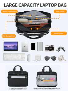 NEWHEY 15.6 Inch Waterproof Laptop Bag, Men's Large Capacity Computer Briefcase, Laptop Shoulder Crossbody Bag, Suitable For Travel, Office And Business - Multicolor - View 3