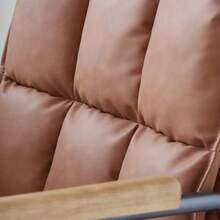 Home Office Desk Chair, Ergonomic Leather Computer Chair With Wheels And Oak Armrests, Height-Adjustable Swivel Executive Chair WL - 棕色真皮 - 查看 7