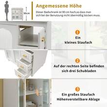 Old SKU: LY316465AAA-Badmöbel Single Vanity Unit With 80 Cm Base Cabinet And Ceramic Washbasin, White - White - View 10