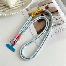 Lanière de téléphone tressée Dopamine, sangle bandoulière à blocs de couleurs avec double boucle, sangle de remplacement pour sac et appareil photo, sangle d'épaule anti-perte, chaîne de sangle anti-vol créative haut de gamme - Multicolore - Voir 13