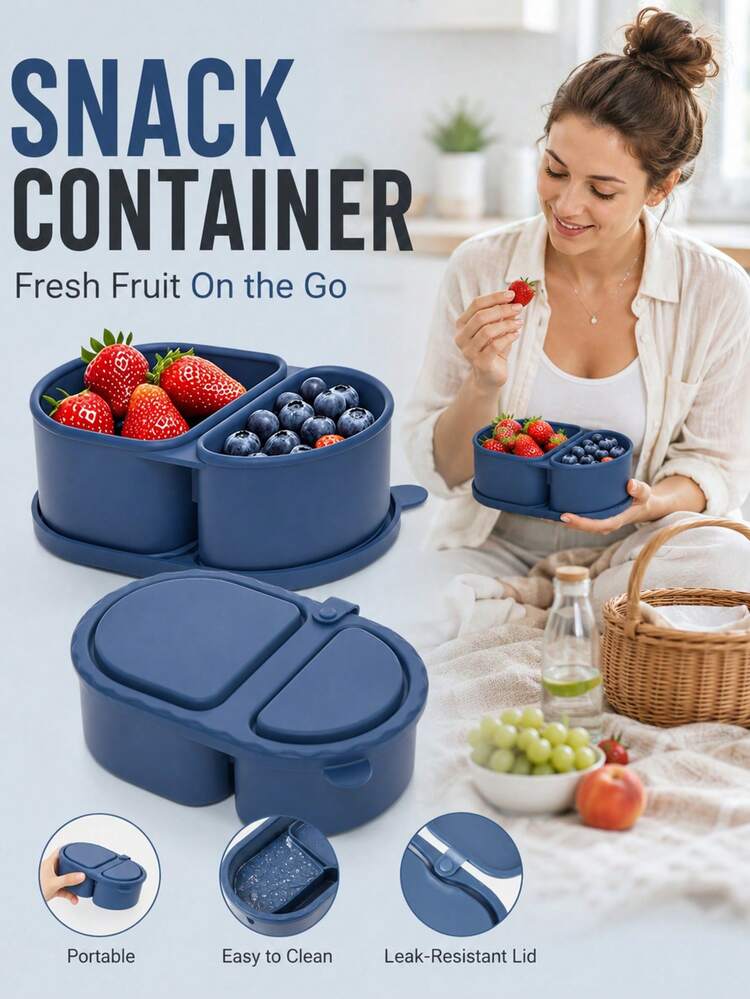 2-Compartment Leak-Proof Bento Box - Reusable Food Storage Container With Lid (Microwave, Freezer And Dishwasher ), Ideal For Restaurant, Work, School And Picnic, Perfect Gift For Food Lovers And Busy Professionals - A - View 7