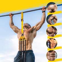 Robuste Klimmzug-Hilfsbänder Mit Einstellbarem Widerstand & Höhe, Zwei Stabilen Fußstützen Für Krafttraining Von Anfängern – Ideal Für Calisthenics Zu Hause, Den Ersten Klimmzug Von Frauen & Sicheres Training An Der Türstange - A - Übersicht 5