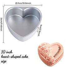 2/3pcs 3/4/5/6/8/10 Inch Heart-Shaped Aluminum Cake Molds, Anodized, Suitable For Chiffon Cake, Pudding, Ideal For Valentine's Day Baking, Fixed Bottom, Party Use, Kitchen Baking Tools - Silver - View 14