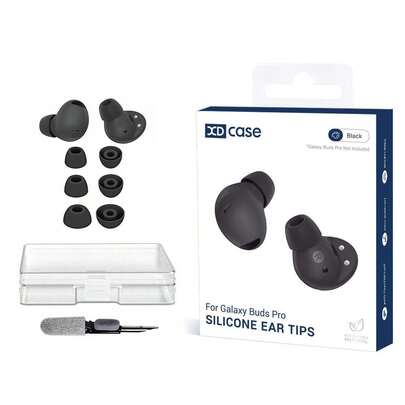 適用於 Galaxy Buds2 Pro / Buds+ XDcase 3 對裝替換矽膠耳塞套件，S/M/L 尺寸，附清潔刷，顏色隨機（黑色）