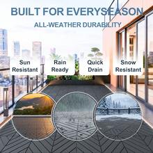 Interlocking Courtyard Deck Tiles Set | 12-Inch Weather-Resistant Plastic Outdoor Flooring | Suitable For Garden, Balcony, Poolside - Diagonal Six-stripes - View 6