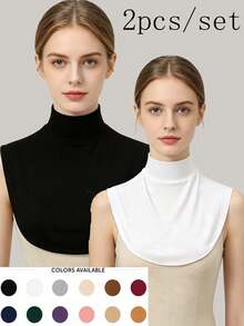 3pcs Women's Stand Collar Scarf Set, Windproof And Warm, Suitable For All Seasons - Multicolor - View 14