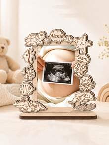 Custom Ocean Animal Ultrasonic Photo Frame, Personalized Photo Keepsake, Beach Style Room Decor, Custom Name Family Gift, Customizable Photo Memory Display - Style a - View 5