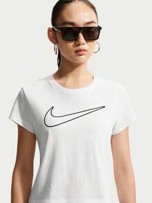 Nike 女款 AS W NSW CLUB SS TEE HBR MD 短袖針織無領T恤 THV5003-101 - 白色 - 查看 4