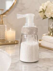 1pc Rhinestone Spray Powder Bottle, Rhinestone Makeup Powder Dispenser Bottle, Fluffy Powder Spray Bottle, Suitable For Various Powder Dispensing Bottles, 1pc Rhinestone Powder Spray Bottle, Refillable Transparent Press-Type Dispenser Bottle, Suitable For Body Powder, Talcum Powder, Fluffy Powder And Home Hair Salon Use - View 8