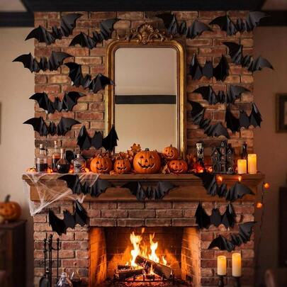 20 Piezas Murciélagos Grandes de Halloween Decoración de Pared 15. 5.9 Pulgadas 3D Pegatinas de Pared Negras Aterradoras Reutilizables PVC Calcomanías de Murciélagos Góticos Decoraciones para Fiesta de Halloween Hogar Ventana Puerta