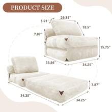 Modern Single-Seater Sofa With Integrated Storage And Elegant Tassel Details For A Cozy Home Space - 白色 + 法蘭絨 - 查看 7