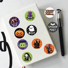 500 piezas de pegatinas de calabaza y fantasma de Halloween para decoración, álbum de recortes, diario, planificador, equipaje, guitarra, patineta, exhibición de ventana, regalo de Halloween - Halloween - Ver 4