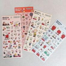 4pcs Snoopy Cartoon Stickers, Cute And Suitable For Planning & Decoration, Perfect Small Gift For Fans, Family And Friends [Random Style] - Multicolor - View 1
