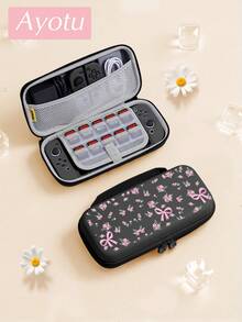 Ayotu 適用於 Switch/Switch OLED/Switch Lite 花卉與蝴蝶結圖案遊戲主機外殼與配件，套裝包含保護殼、收納袋、底座外殼、控制器保護套及多款配件可供選擇，返校禮物/生日禮物/週年禮物 - 查看 25