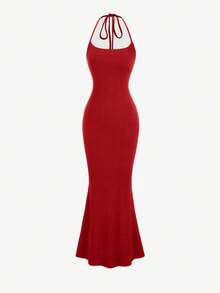 Women Short Dresses - Burgundy - View 1