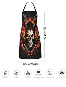 2pcs Halloween Apron - Autumn Harvest Skeleton Pattern Kitchen Apron - Lightweight Cooking Apron, Suitable For Halloween Dinner, Autumn Party And Daily Use - Easy To Clean Home Decor - Multicolor - View 3