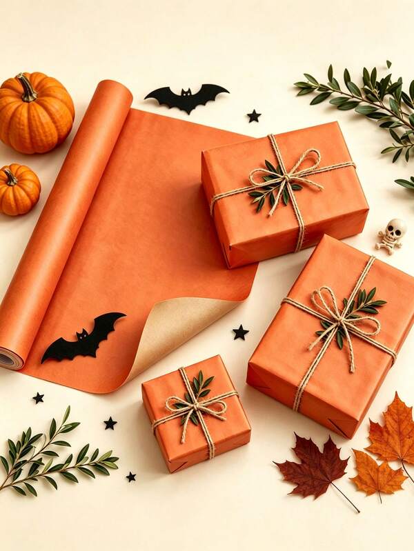 Halloween Gift Wrapping Paper, Creamy Pearl Luster Halloween Gift Wrapping Paper, Solid Color Gift Wrapping Paper - Suitable For Halloween, Halloween , Halloween Decoration And Gifts