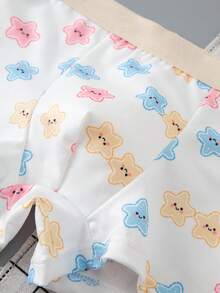Young Boy 4pcs/Pack Colorblock All-Over Print Casual Daily Boxer Briefs - Multicolor - View 5