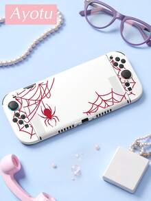 Ayotu 相容 2025 新款 Switch2 紅色網格與蜘蛛圖案遊戲主機外殼及配件，適用於 Switch2 7.9 吋保護殼。套裝包含保護殼、收納袋、底座外殼、主機防塵罩、遊戲卡收納盒、Joy-Con 控制器保護套及多款配件可供選擇，適合返校禮物、生日禮物與遊戲愛好者 - 查看 17