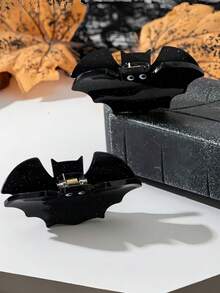 1/2pcs Customized Halloween Bat Hair Claw Clip, Personalized Dark Party Halloween Bat Hair Claw - Multicolor - View 4